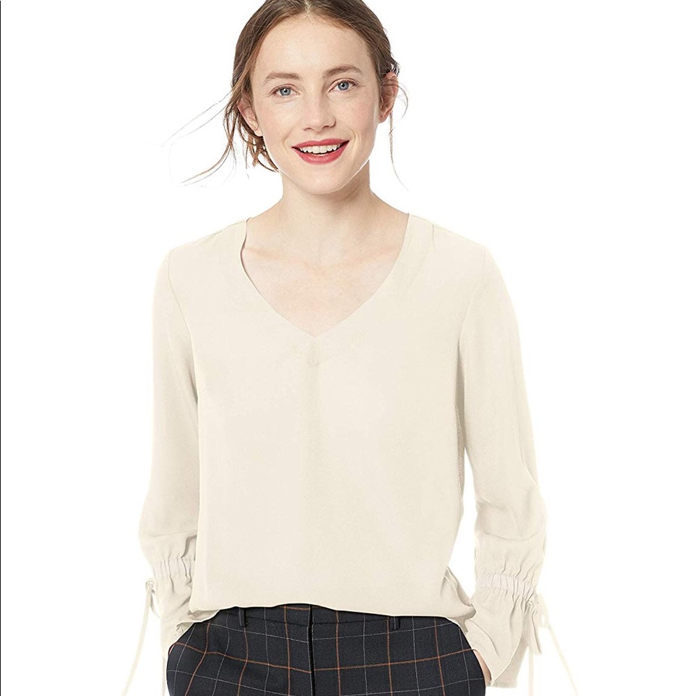 J. Crew Ivory Tie Sleeve Blouse